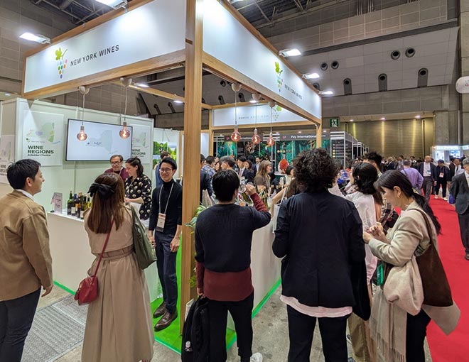 「ProWine Tokyo | プロワイン東京」にニューヨークワイン＆グレープ財団が出店している（昨年の様子）